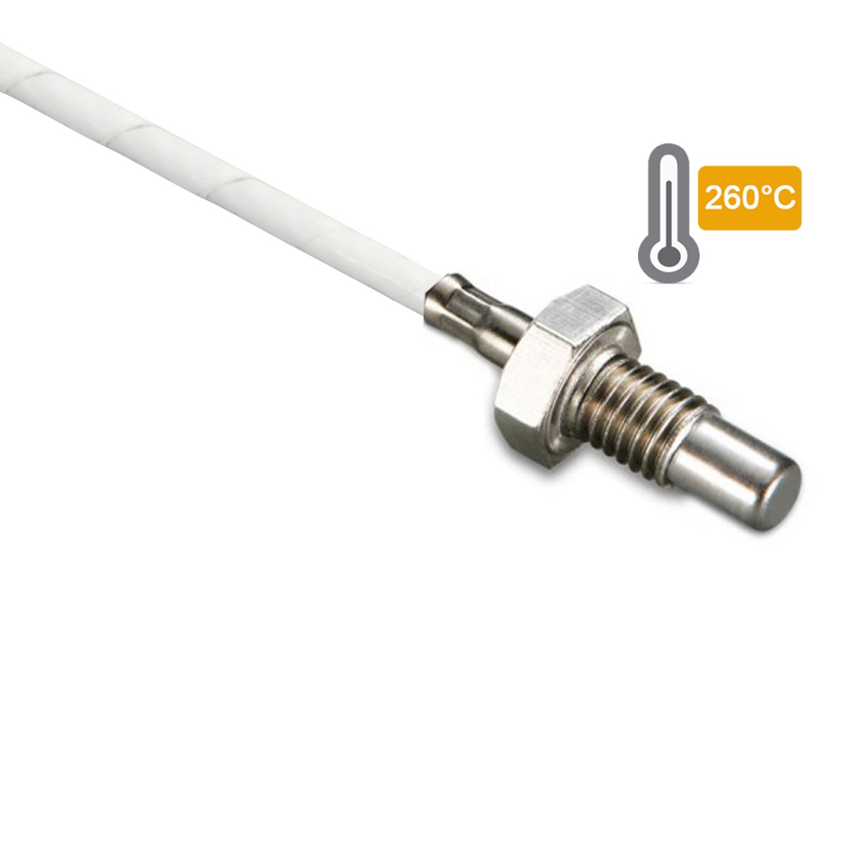 سنسور دما پیچی M8 با رزوه 10 میلیمتری و پراب 17 میلیمتری