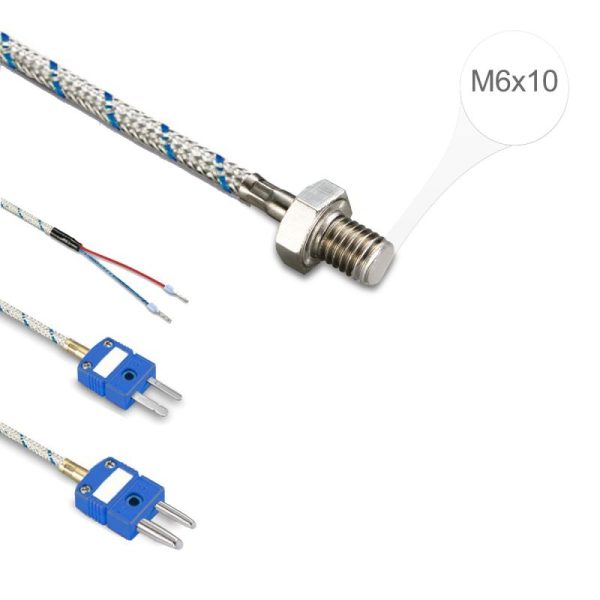 31 ترموکوپل پیچی تیپ L مس آهن-نیکل رزوه M6 با طول 1 سانتیمتر