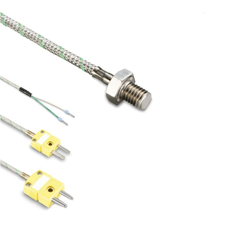 ترموکوپل پیچی تیپ K نیکل کروم-نیکل رزوه M8 با طول 1 سانتیمتر