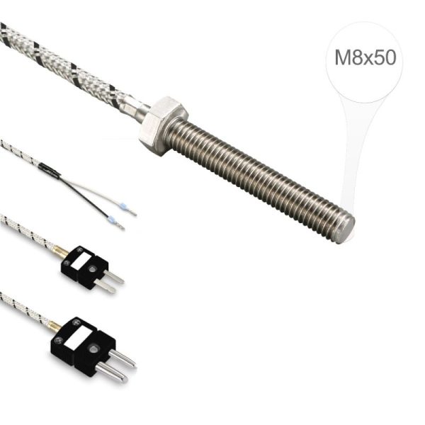 36 ترموکوپل پیچی تیپ J مس آهن-نیکل رزوه M8 با طول 5 سانتیمتر