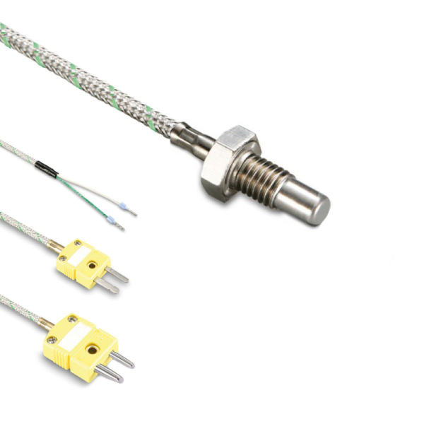 ترموکوپل پیچی تیپ K نیکل کروم-نیکل رزوه M6 با طول 1 سانتیمتر و پراب