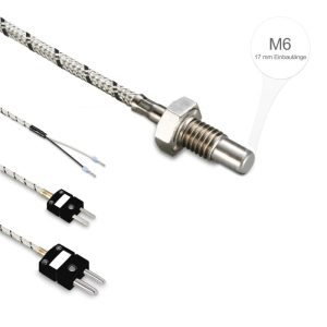 ترموکوپل پیچی تیپ J مس آهن-نیکل رزوه M6 با طول 1 سانتیمتر و پراب